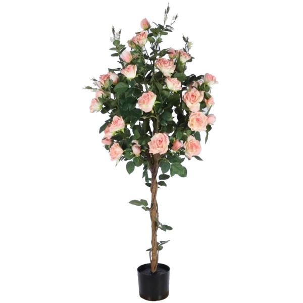 Kunstig Rosetræ lyserød 140 cm