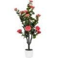 Kunstig kamelia japansk rosetræ lyserød 90 cm