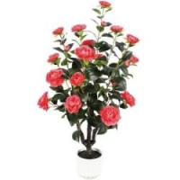 Kunstig kamelia japansk rosetræ lyserød 90 cm