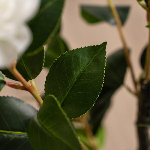 Kunstig kamelia japansk rosetræ hvid 90 cm