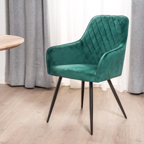 Spisebordssæt Jesi natur/Hanne velour mørkegrøn