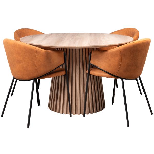 Jesi natur/Felicia suede cognac