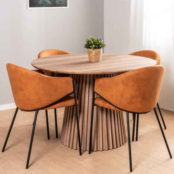 Jesi natur/Felicia suede cognac