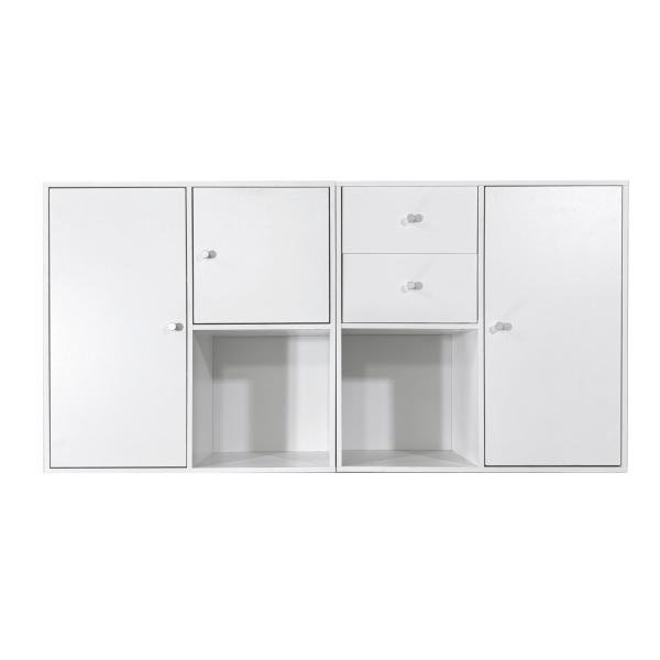 Drammen væghængt reolsæt hvid 69,6x69,6x38cm