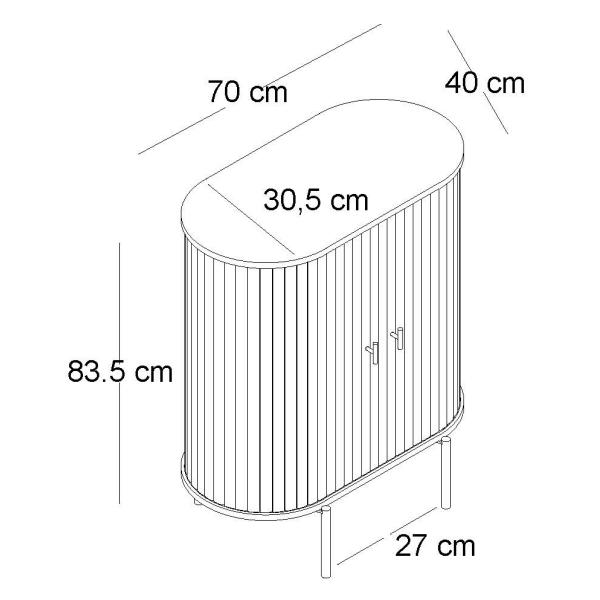 Palma jalousiskab eg natur/sort