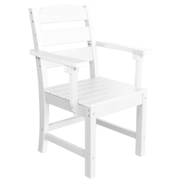 Komposit stol med armlæn hvid