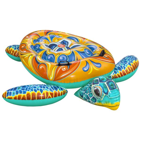 Oppustelig skildpadde flerfarvet 183x173cm