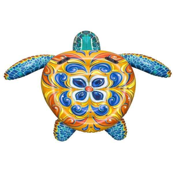 Oppustelig skildpadde flerfarvet 183x173cm