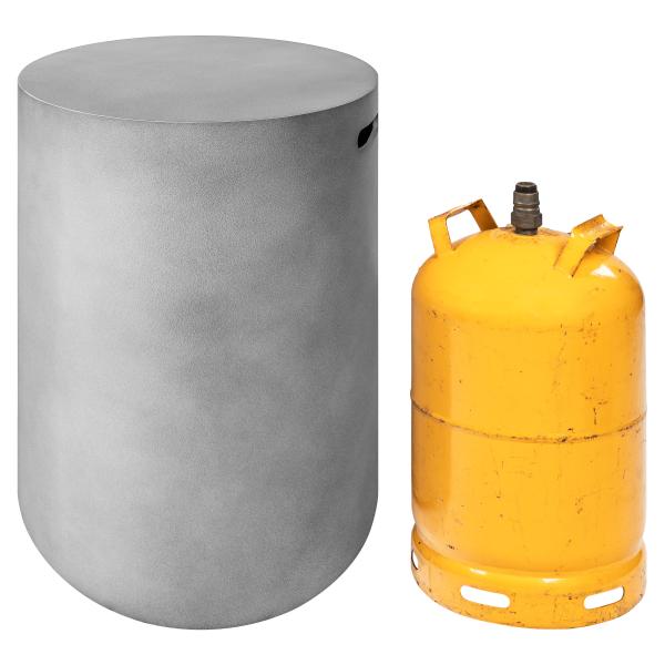Gasflaskeskjuler rund grå
