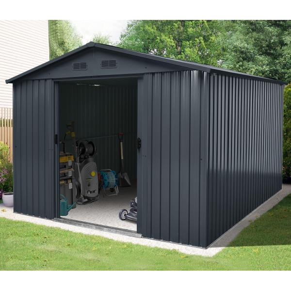 Redskabsskur stål antracit 9m2