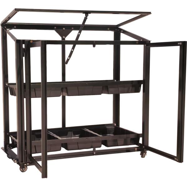 Minidrivhus med såbakker poly sort 77,6x41,5x71,1cm