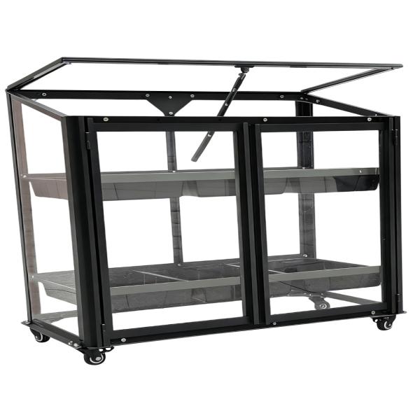 Minidrivhus med såbakker og hjul 77,6x41,5x71,1cm