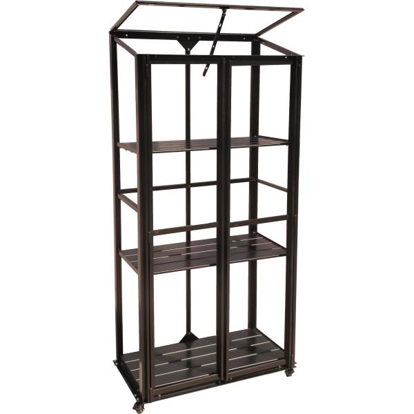 Minidrivhus 3 hylder poly sort 77,6x41,5x151,1cm