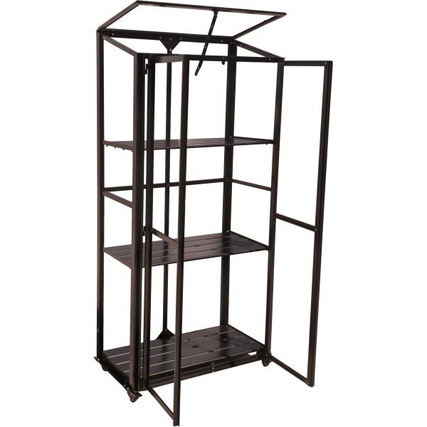 Minidrivhus 3 hylder poly sort 77,6x41,5x151,1cm