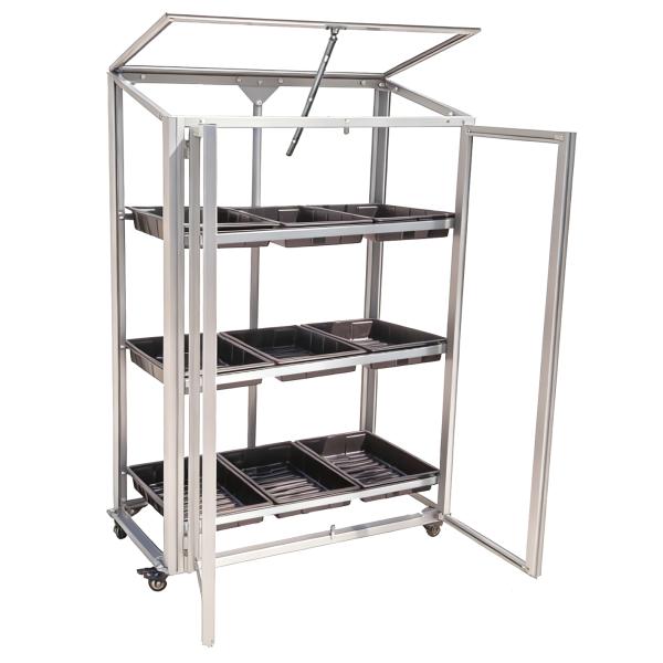 Minidrivhus med hjul sølv 77,6x41,5x111,1cm.