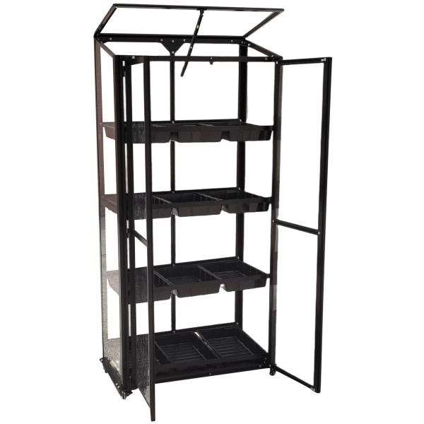 Minidrivhus poly sølv 77,6x41,5x151,1cm