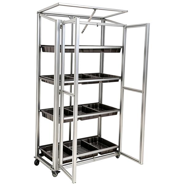 Minidrivhus poly sølv 77,6x41,5x151,1cm