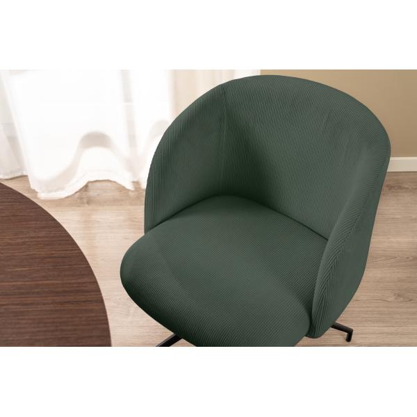 Amelia med drejefunktion fløjl mørkegrøn