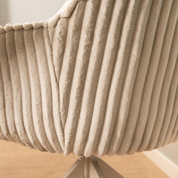 Laura med drejefunktion imiteret pels beige