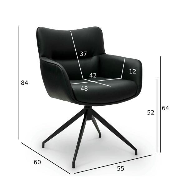 Jessica med drejefunktion kunstlæder sort