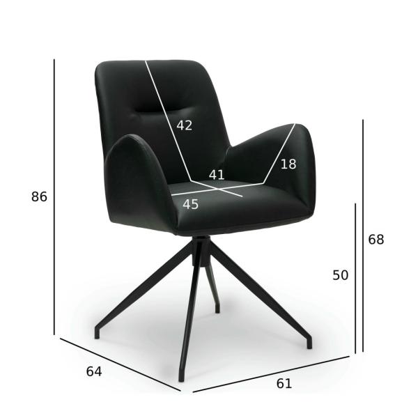 Jennifer med drejefunktion kunstlæder sort