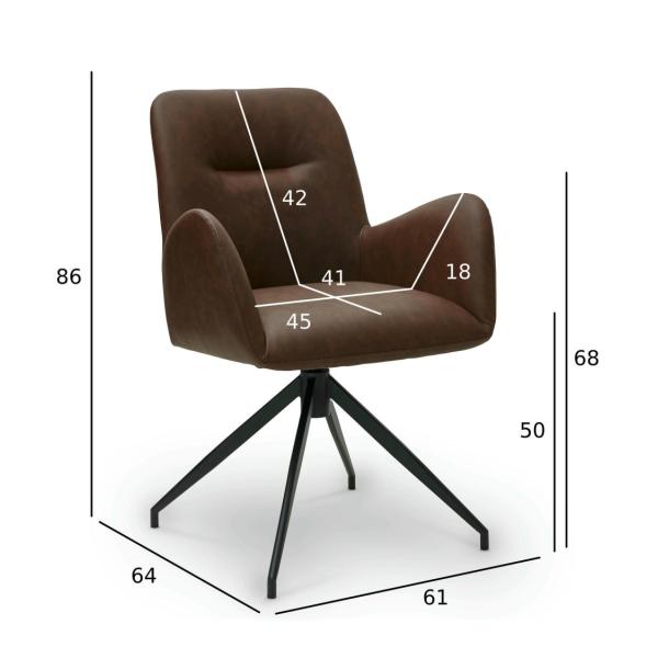 Jennifer med drejefunktion kunstlæder lysebrun