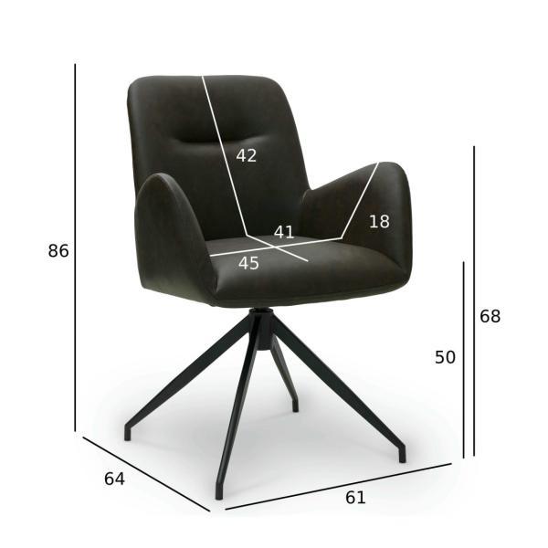 Jennifer med drejefunktion kunstlæder mørkebrun