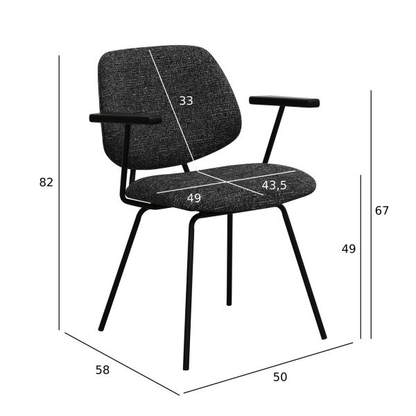 Sofia med armlæn sort