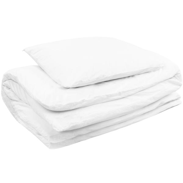 Sengesæt polyester hvid 140x220cm