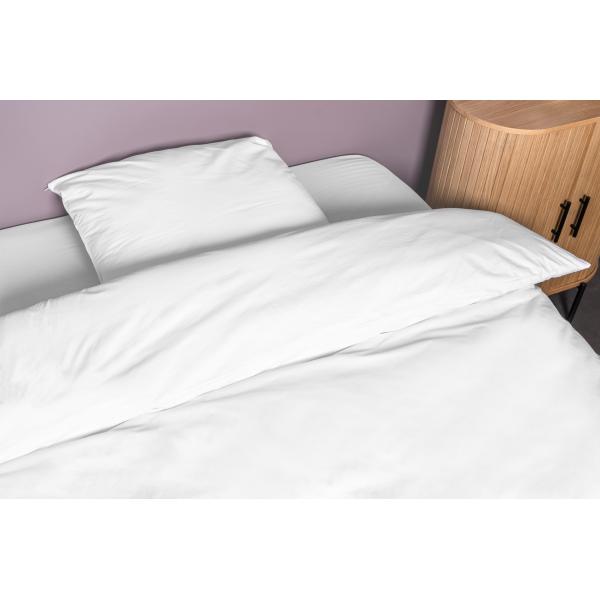 Sengesæt polyester hvid 200x220cm