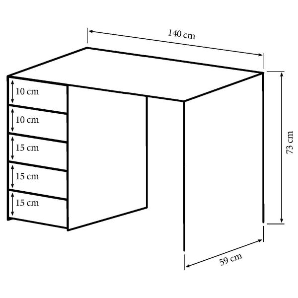 Kristiansund hvid 140x59x73cm