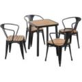 Cafesæt Lacroix mat sort/træ