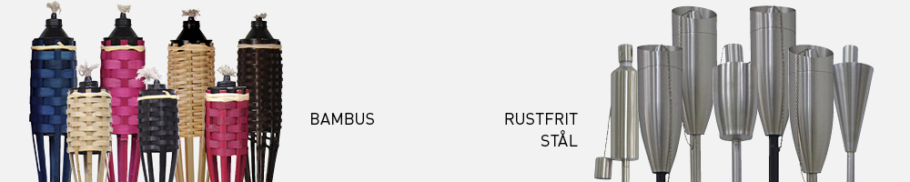 bambus eller rustfrit stål fakler